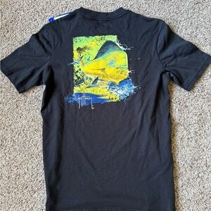Guy Harvey Black Tee with Yellow Fish Graphic